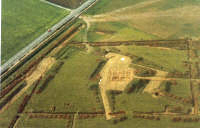 Luftbild vom römischen Tempel